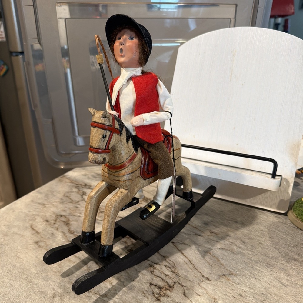Byers Choice Carolers 2008 Equestrian Boy on Rocking Horse READ